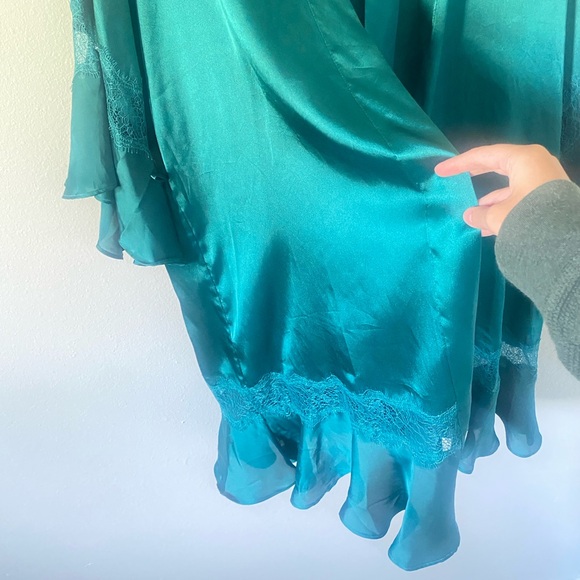 Victoria’s Secret women’s teal robe lace details small fairycore whimsy glam - Picture 7 of 8